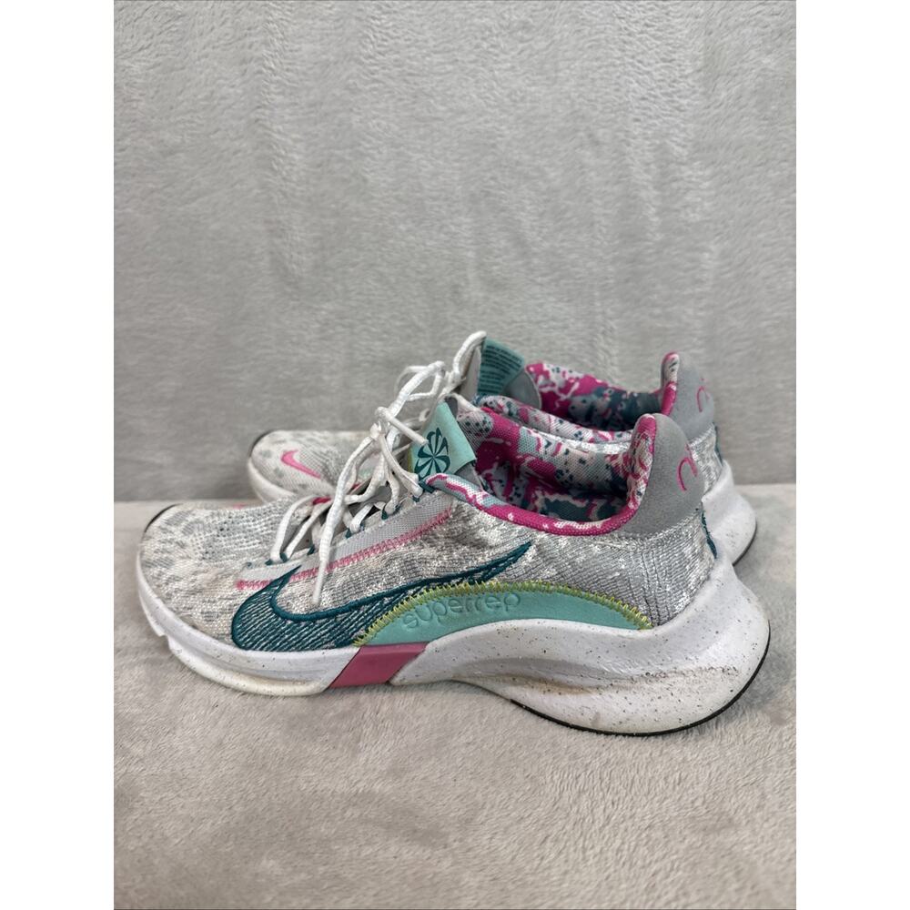 Nike SuperRep Go 3 Flyknit Women’s 9.5 – Photon Dust Turquoise HIIT Gym Shoes - Picture 3 of 7